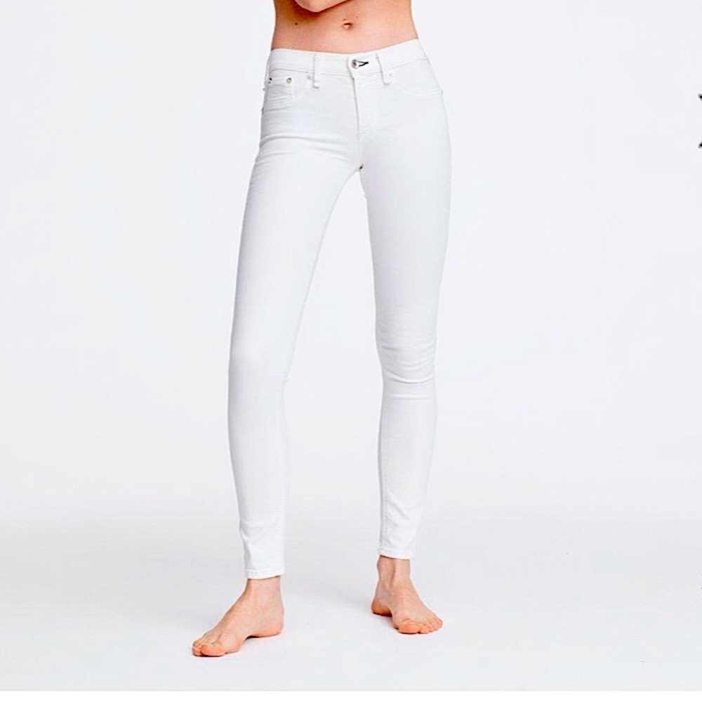 RAG & BONE WHITE MID RISE JEANS